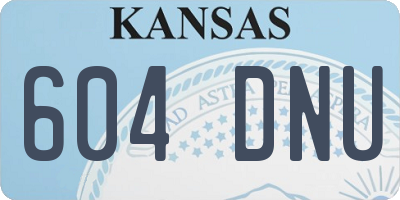 KS license plate 604DNU