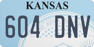 KS license plate 604DNV