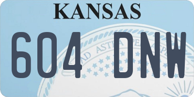 KS license plate 604DNW