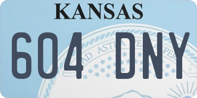 KS license plate 604DNY