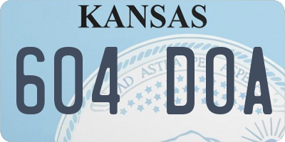 KS license plate 604DOA