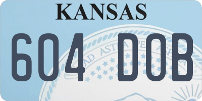 KS license plate 604DOB