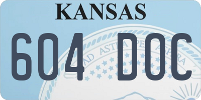 KS license plate 604DOC