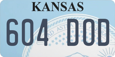 KS license plate 604DOD