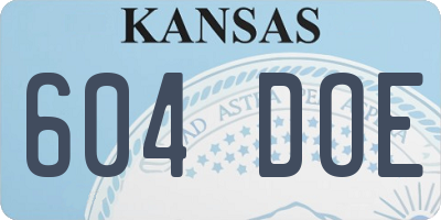 KS license plate 604DOE