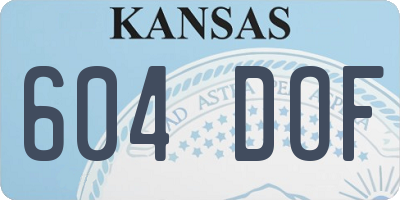 KS license plate 604DOF