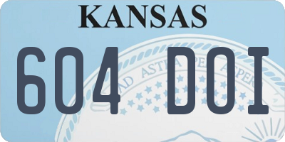KS license plate 604DOI