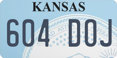 KS license plate 604DOJ