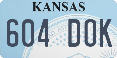 KS license plate 604DOK