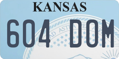 KS license plate 604DOM