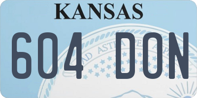 KS license plate 604DON