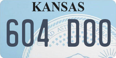 KS license plate 604DOO