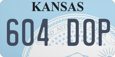 KS license plate 604DOP