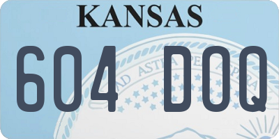 KS license plate 604DOQ