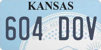 KS license plate 604DOV