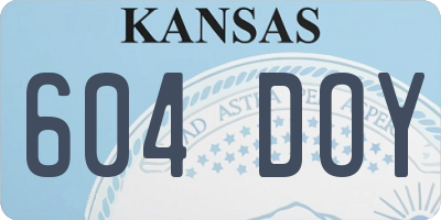 KS license plate 604DOY