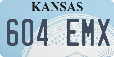 KS license plate 604EMX