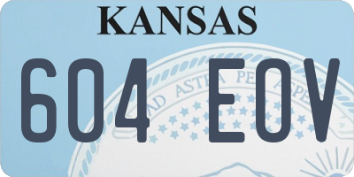 KS license plate 604EOV