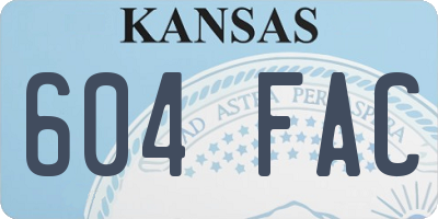 KS license plate 604FAC