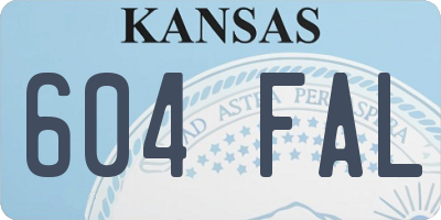 KS license plate 604FAL