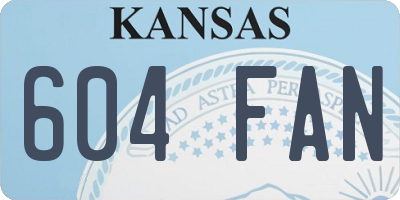 KS license plate 604FAN