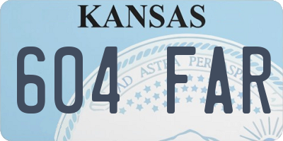 KS license plate 604FAR