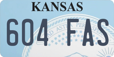KS license plate 604FAS