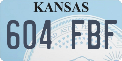 KS license plate 604FBF