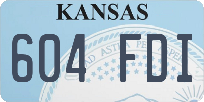 KS license plate 604FDI