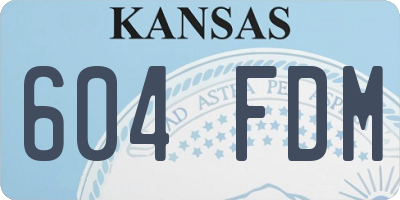 KS license plate 604FDM