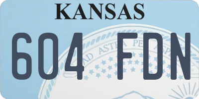 KS license plate 604FDN