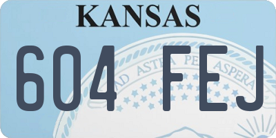 KS license plate 604FEJ