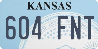 KS license plate 604FNT