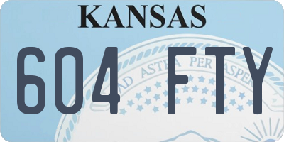 KS license plate 604FTY