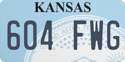 KS license plate 604FWG