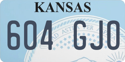 KS license plate 604GJO
