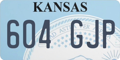 KS license plate 604GJP