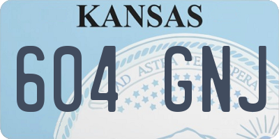 KS license plate 604GNJ