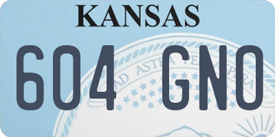 KS license plate 604GNO