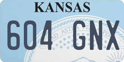 KS license plate 604GNX