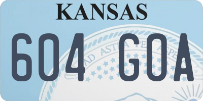 KS license plate 604GOA