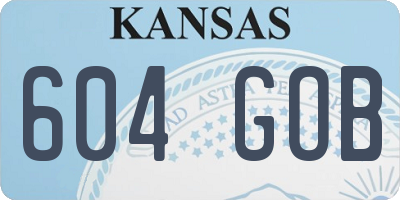 KS license plate 604GOB