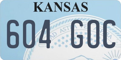 KS license plate 604GOC
