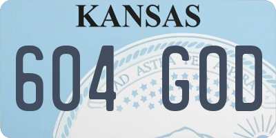 KS license plate 604GOD