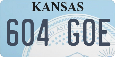 KS license plate 604GOE