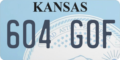 KS license plate 604GOF