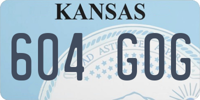 KS license plate 604GOG