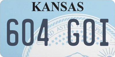 KS license plate 604GOI
