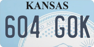 KS license plate 604GOK
