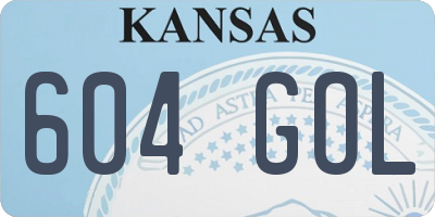 KS license plate 604GOL
